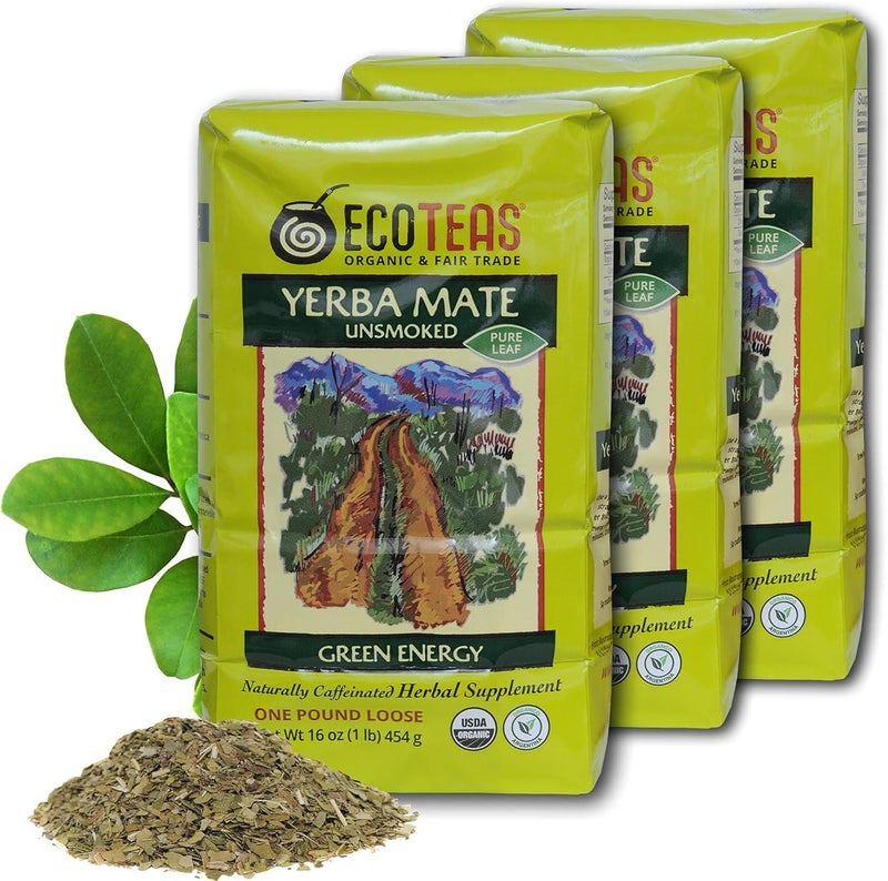 EcoTeas Organic Yerba Mate Loose Tea - Unsmoked Green Energy - Image 1